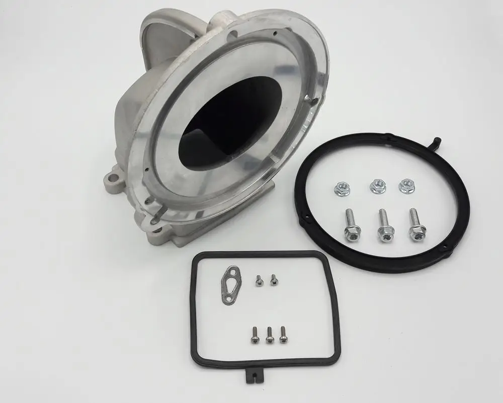 Mischadapter von Remeha, aus Aluminium, mit o-förmiger Dichtung, Schrauben und Unterlegscheiben für den Anschluss an Brenner.